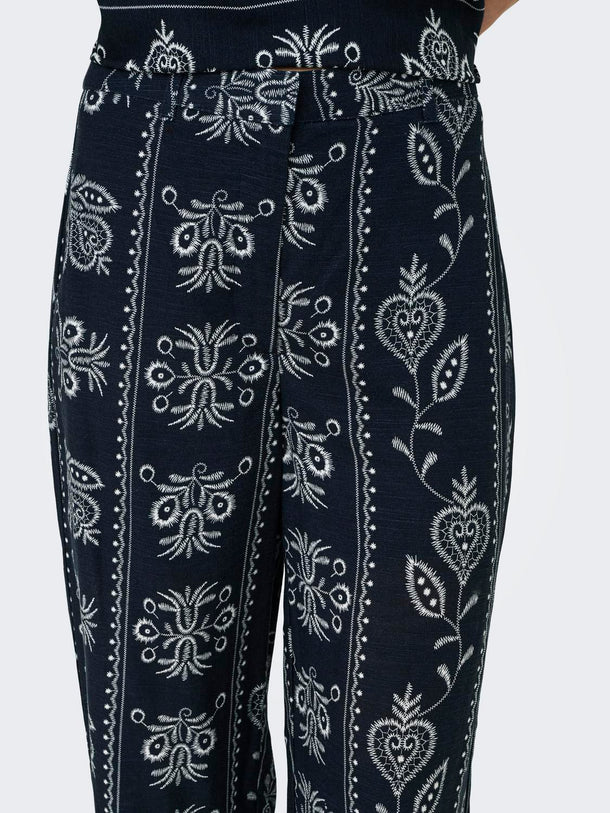 Product PANTALÓN DE LINO SOLAR-Total Eclipse AOP:CLOUD DANCER FLOWER - Image 6