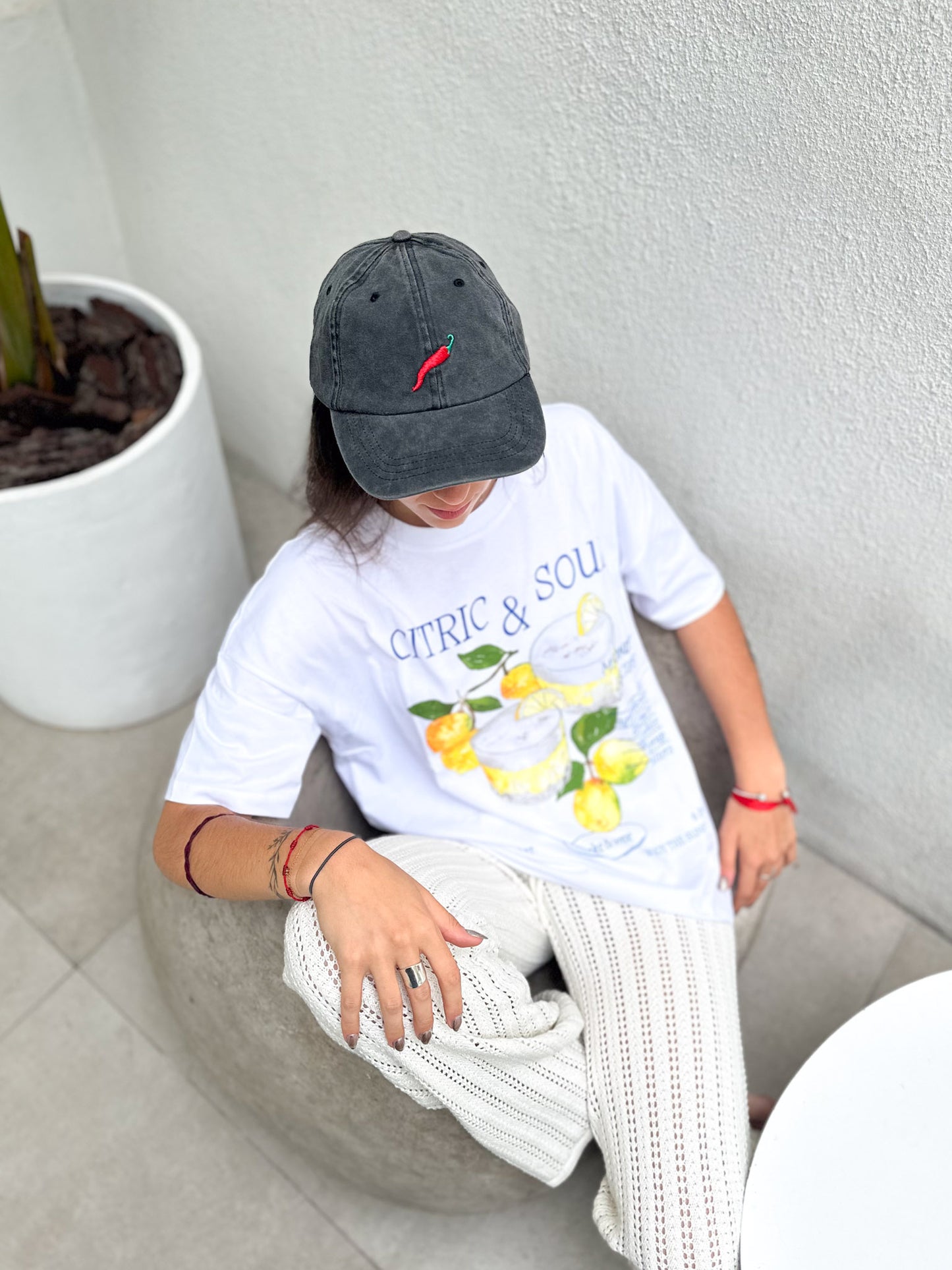 CAMISETA GOOD OBJECTS IDA-Bright White Print:CITRIC & SOUR
