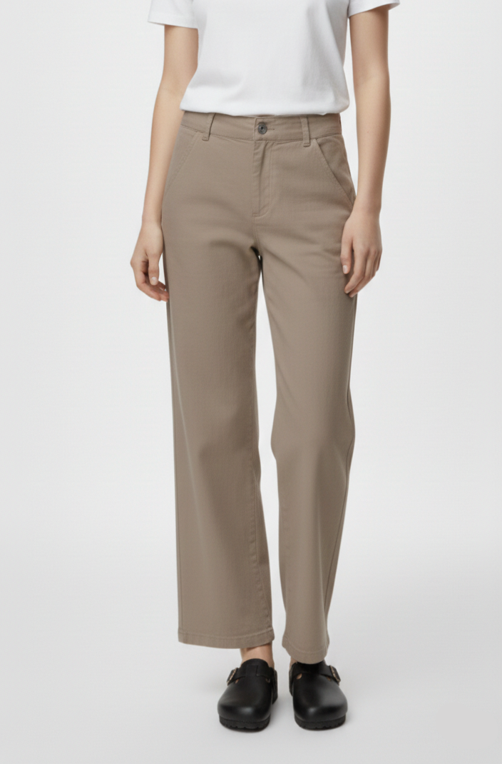 PANTALÓN WIDE LINO HOPE - Walnut