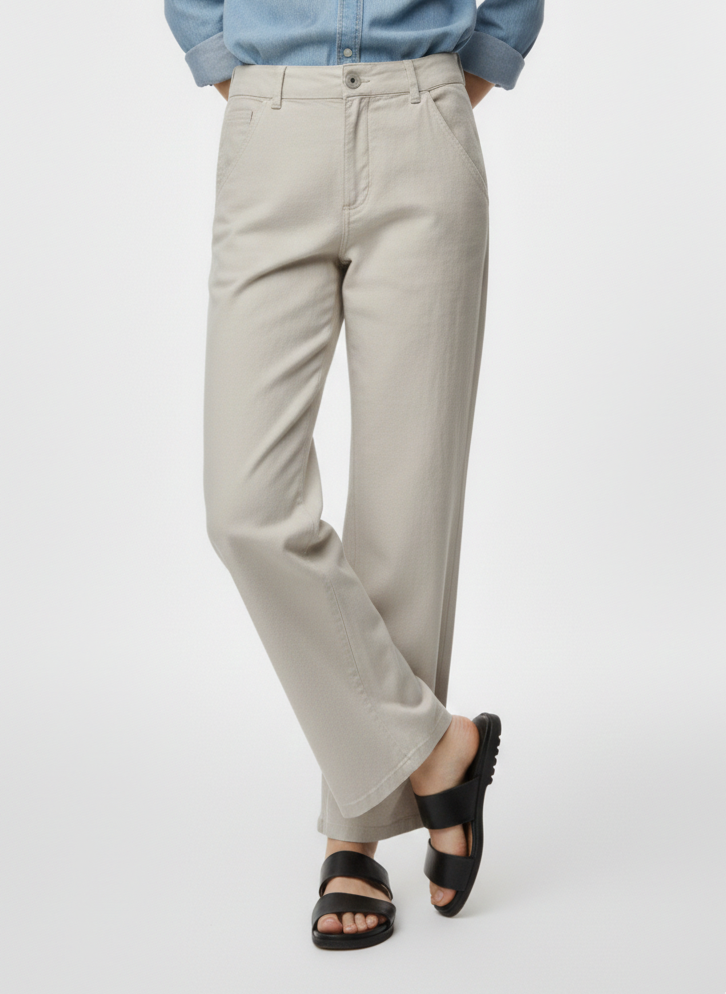 PANTALÓN WIDE LINO HOPE - Oatmeal