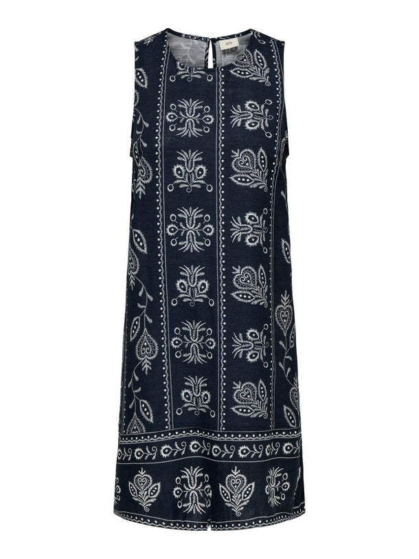 Product VESTIDO DE LINO SOLAR-Total Eclipse AOP:CLOUD DANCER FLOWER - Image 1