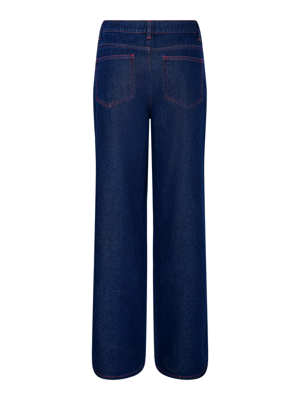 Product PANTALON DEMI  - Blue Indigo Detail:Red stitching - Image 2
