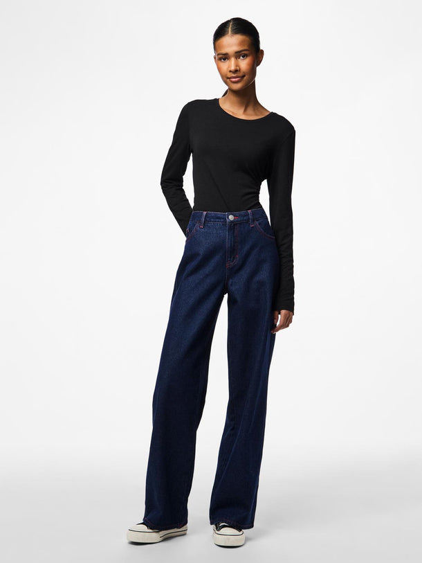 Product PANTALON DEMI  - Blue Indigo Detail:Red stitching - Image 4