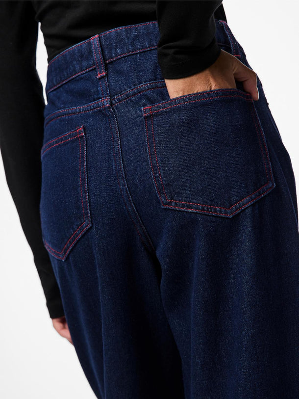 Product PANTALON DEMI  - Blue Indigo Detail:Red stitching - Image 6