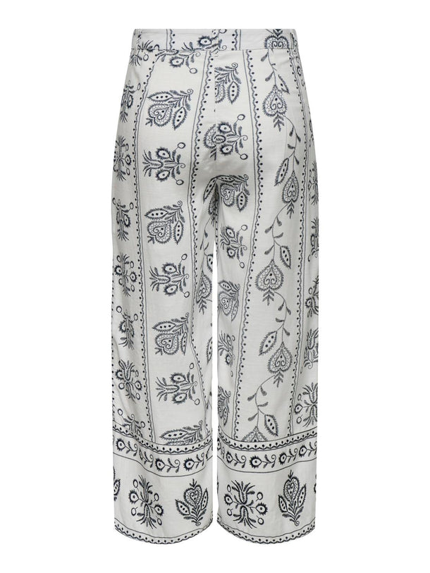 Product PANTALÓN DE LINO SOLAR-Cloud Dancer AOP:TOTAL ECLIPSE FLOWER - Image 1