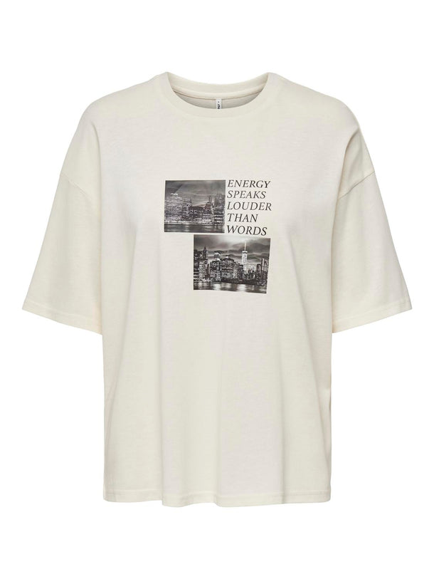 Product CAMISETA CASSIE - Cloud Dancer Print:Energy + labels brooklyn - Image 2