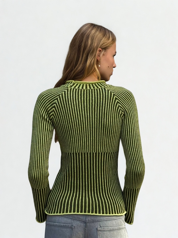 Product SWEATER TEJIDO ACANALADO BMK-Classic Green - Image 2