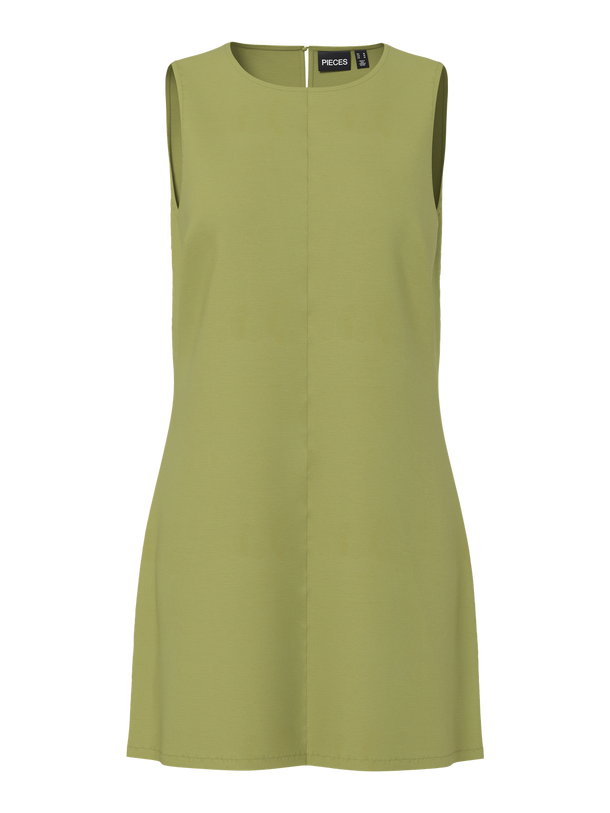 Product VESTIDO DE LINO BUNNA-Green Olive Detail:Contrast stitching - Image 1
