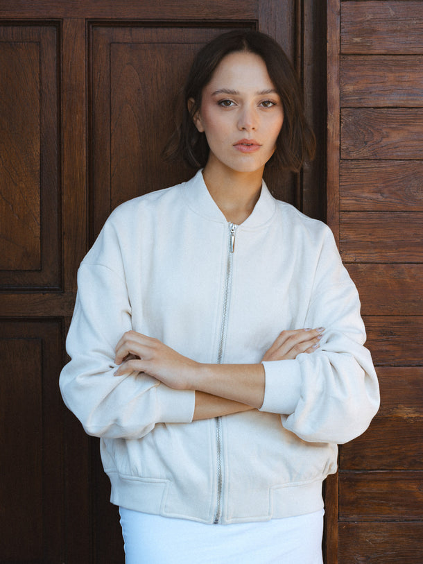 Product BOMBER EFECTO CUERO DIANE - Pumice Stone - Image 1