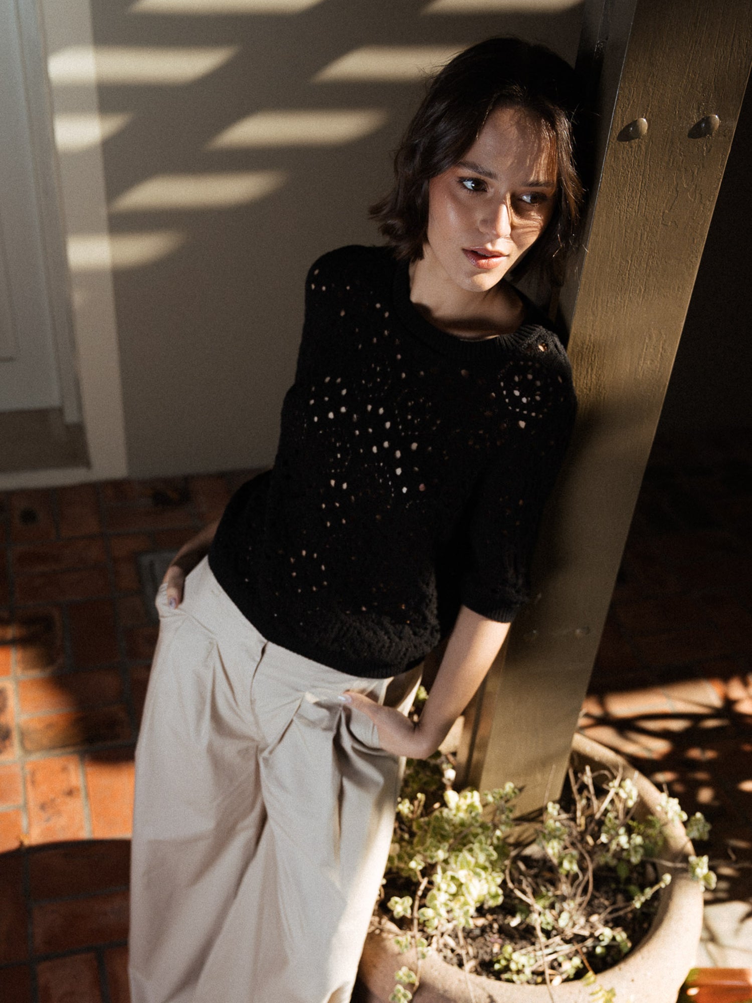 TOP TEJIDO BERRY - Black