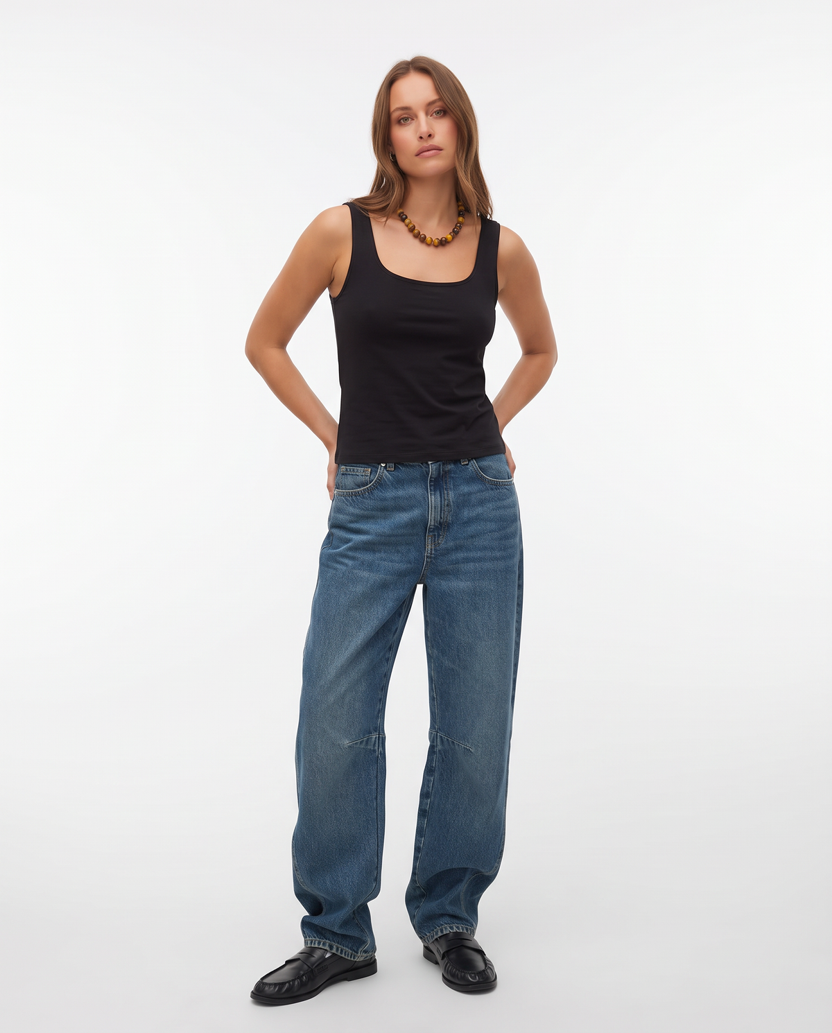 TOP KARLA ESCOTE CUADRADO - Black