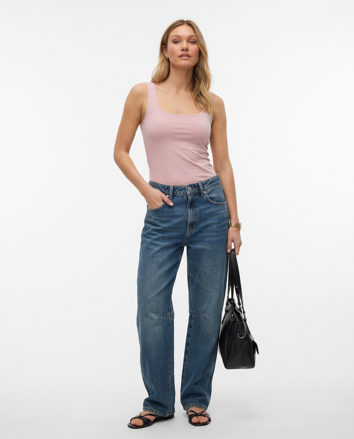 TOP KARLA ESCOTE CUADRADO - Mauve Chalk