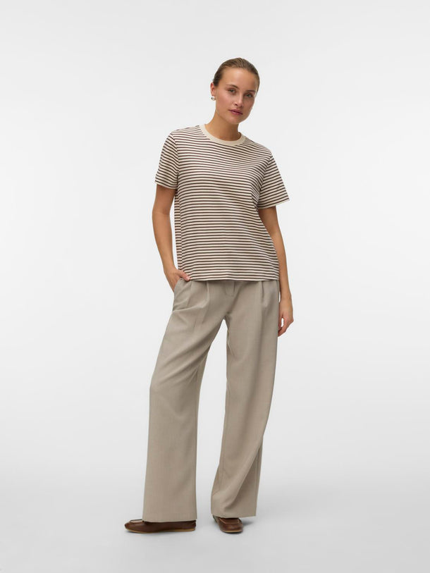 Product CAMISETA RAYAS NAIMA-Birch Stripes:Bitter Chocolate - Image 1