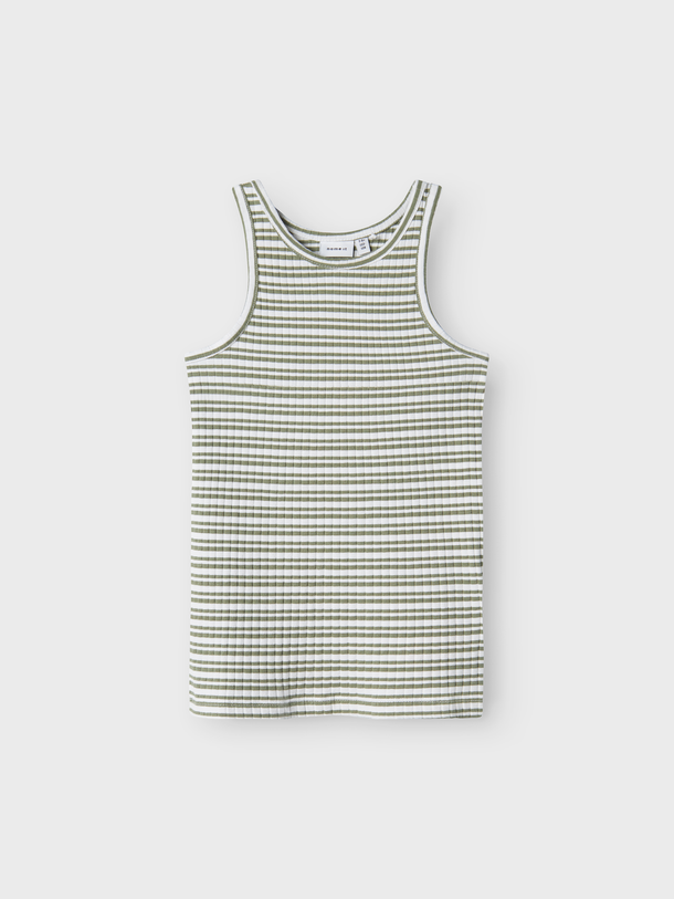 Product CAMISETA HOBINE - Oil Green Stripes:BRIGHT WHITE - Image 1