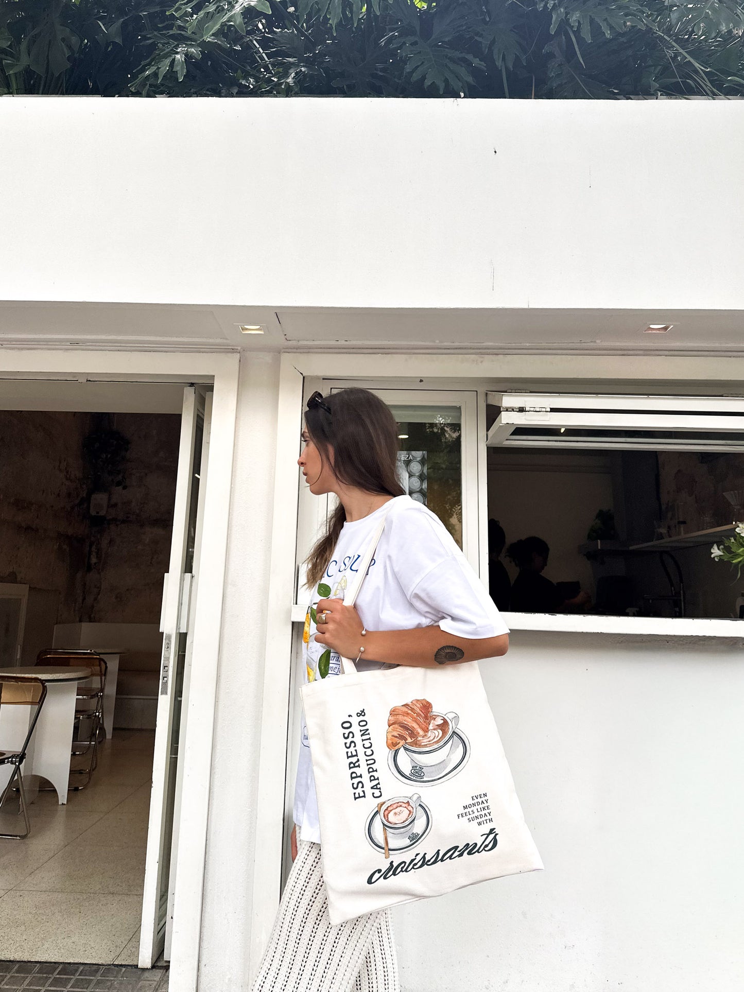 TOTEBAG GOOD OBJECTS ENNA-Birch Print:ESPRESSO