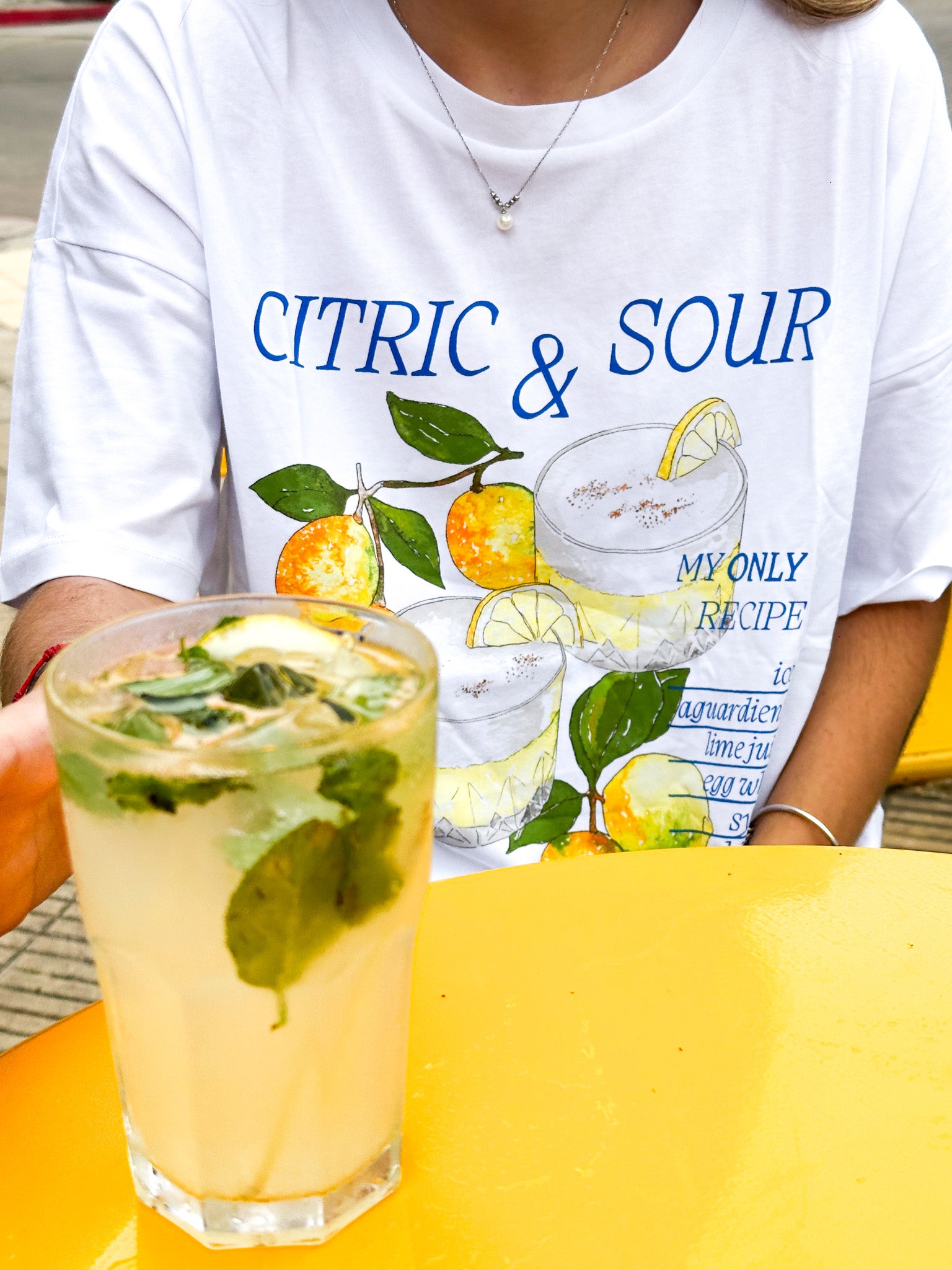 CAMISETA GOOD OBJECTS IDA-Bright White Print:CITRIC & SOUR