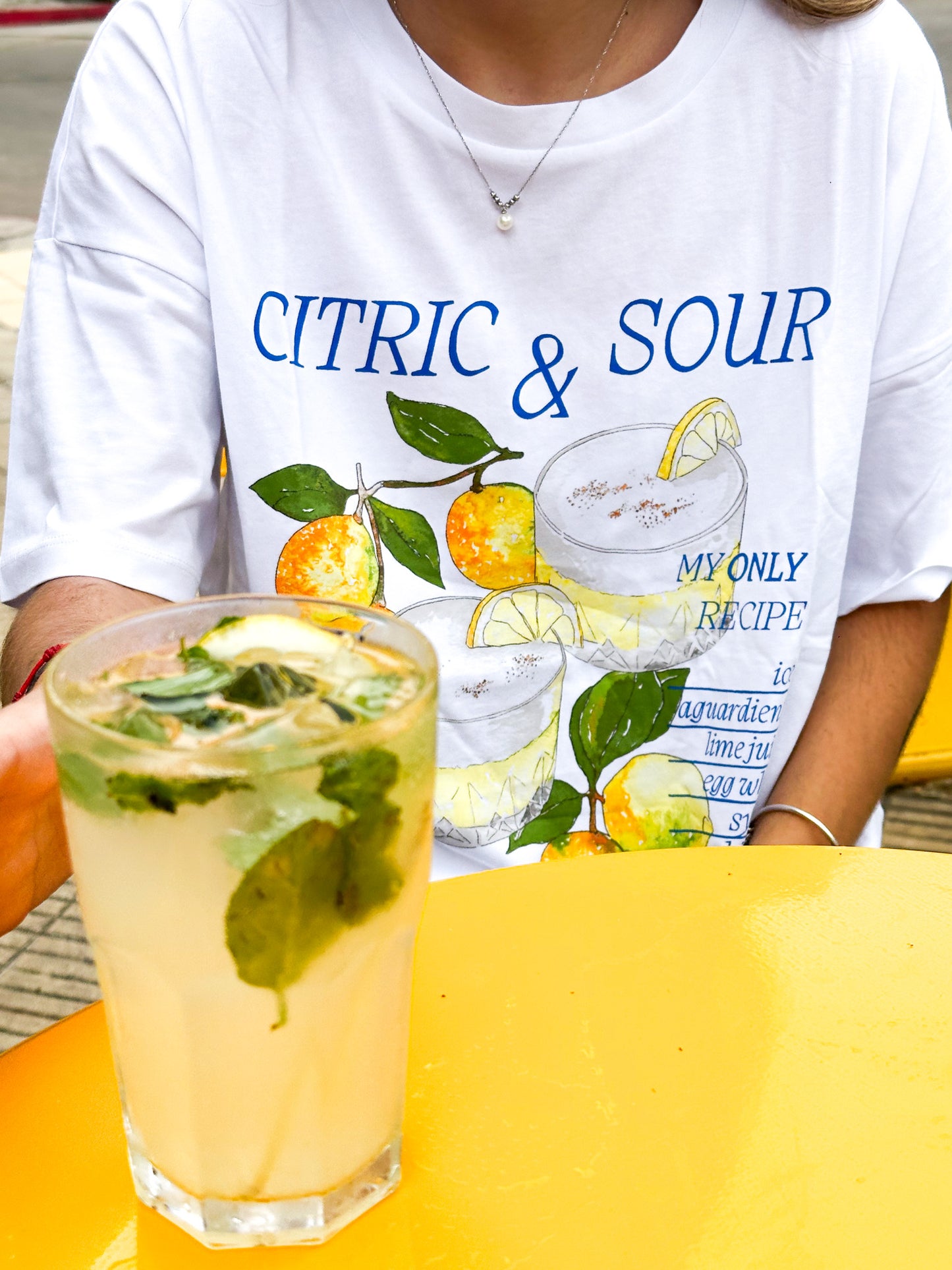 CAMISETA GOOD OBJECTS IDA-Bright White Print:CITRIC & SOUR