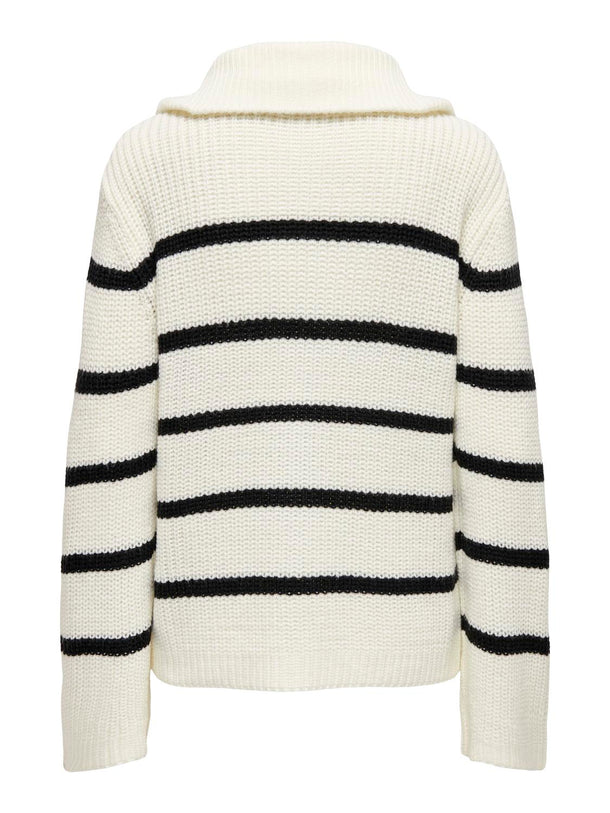Product SWEATER JUSTY - Eggnog Stripes:BLACK - Image 5