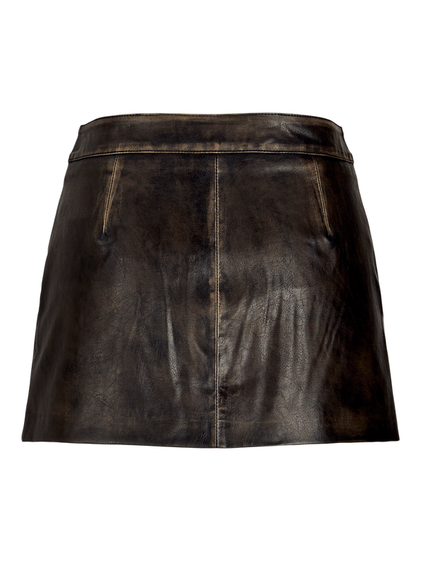 Product POLLERA EFECTO CUERO SELMA-Black Detail:RUB OFF - Image 2