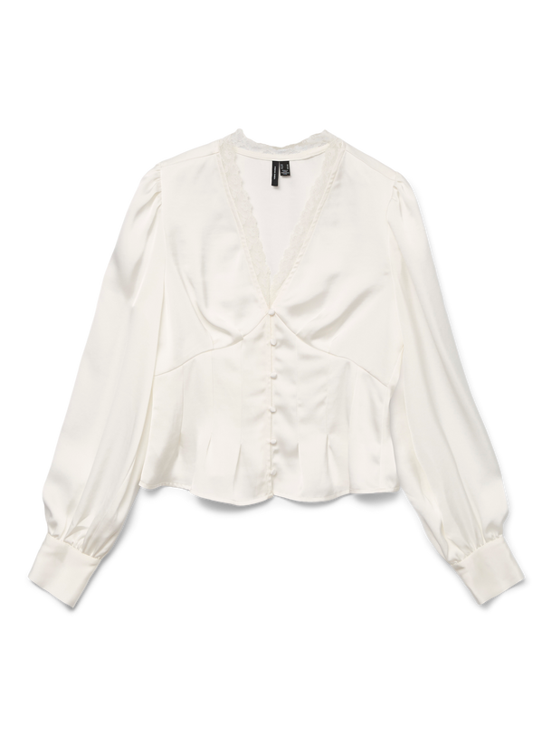 Product BLUSA ESCOTE V CON FRUNCE RITA-Cloud Dancer - Image 4