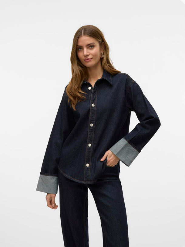 Product CAMISA TESSA - Dark Blue Denim Detail:Rinse - Image 1