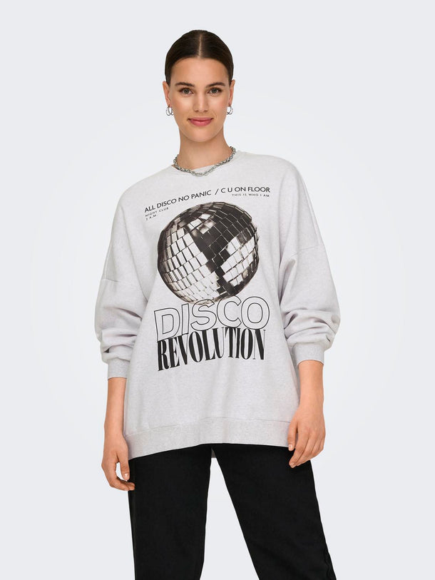 Product SUDADERA DAZE - Light Grey Melange Print:Disco - Image 1