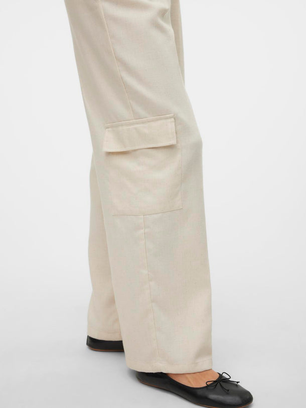 Product PANTALÓN CARGO LINO FLORENCE-Birch Detail:MELANGE - Image 5