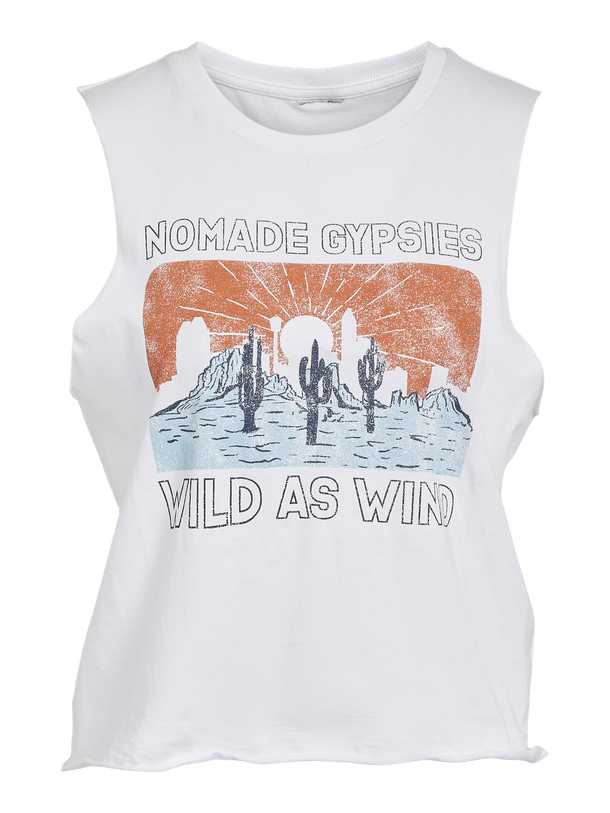 Product TOP MAX - Bright White Print:NOMADE GYPSIES - Image 2