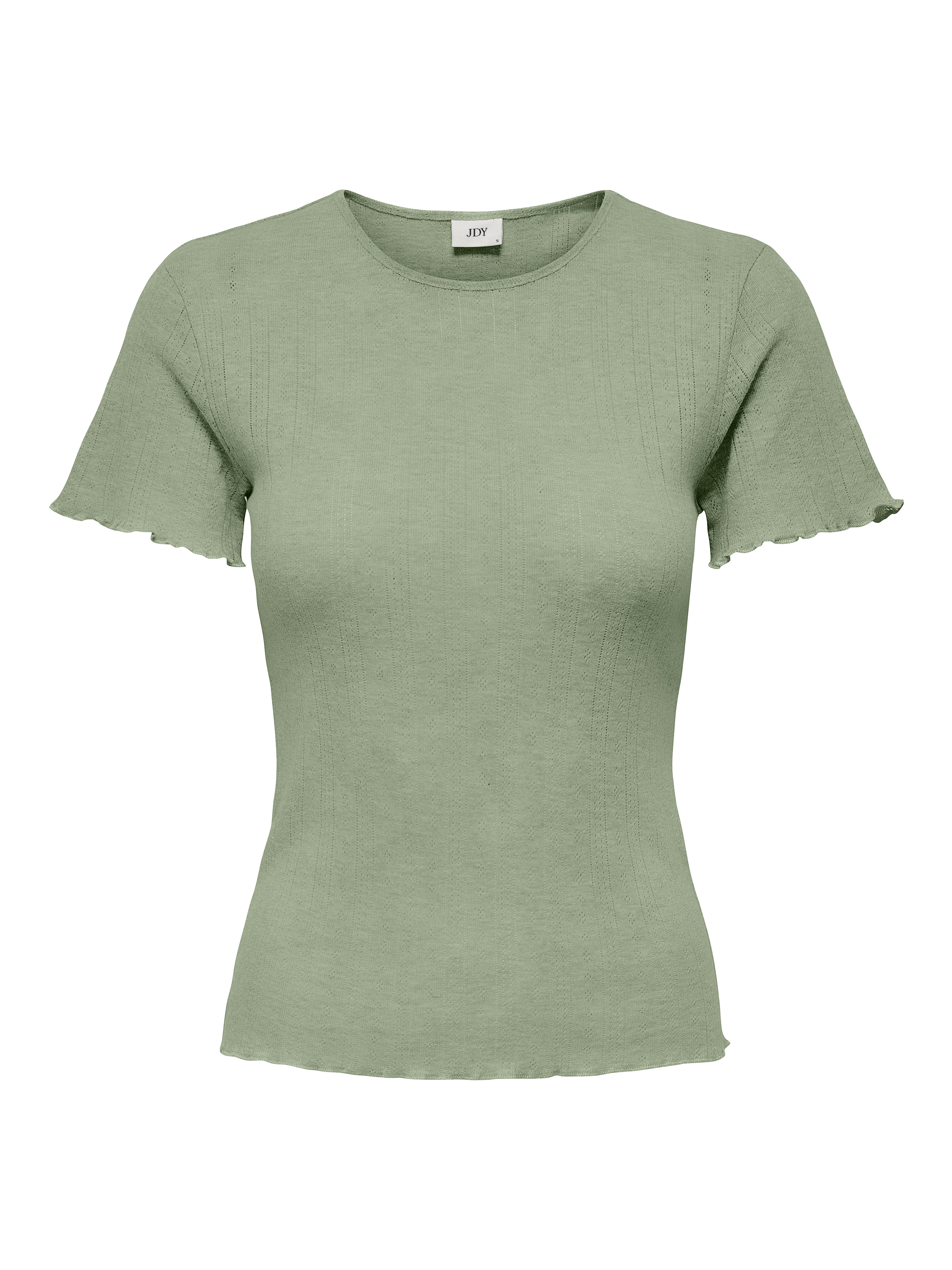 CAMISETA CON VOLADOS SALSA-Reseda