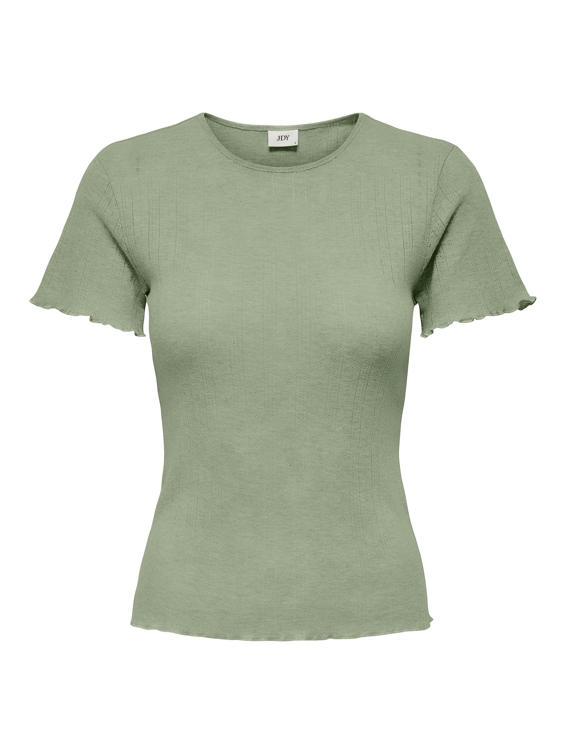 CAMISETA CON VOLADOS SALSA-Reseda