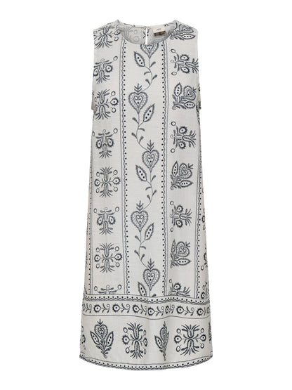 VESTIDO CAMISERO LINO ESTAMPADO SOLAR - Cloud Dancer AOP:TOTAL ECLIPSE FLOWER
