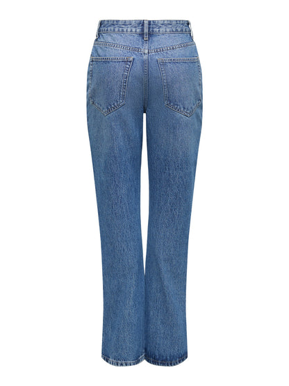 JEAN RECTO TIRO ALTO BILLIE - Medium Blue Denim