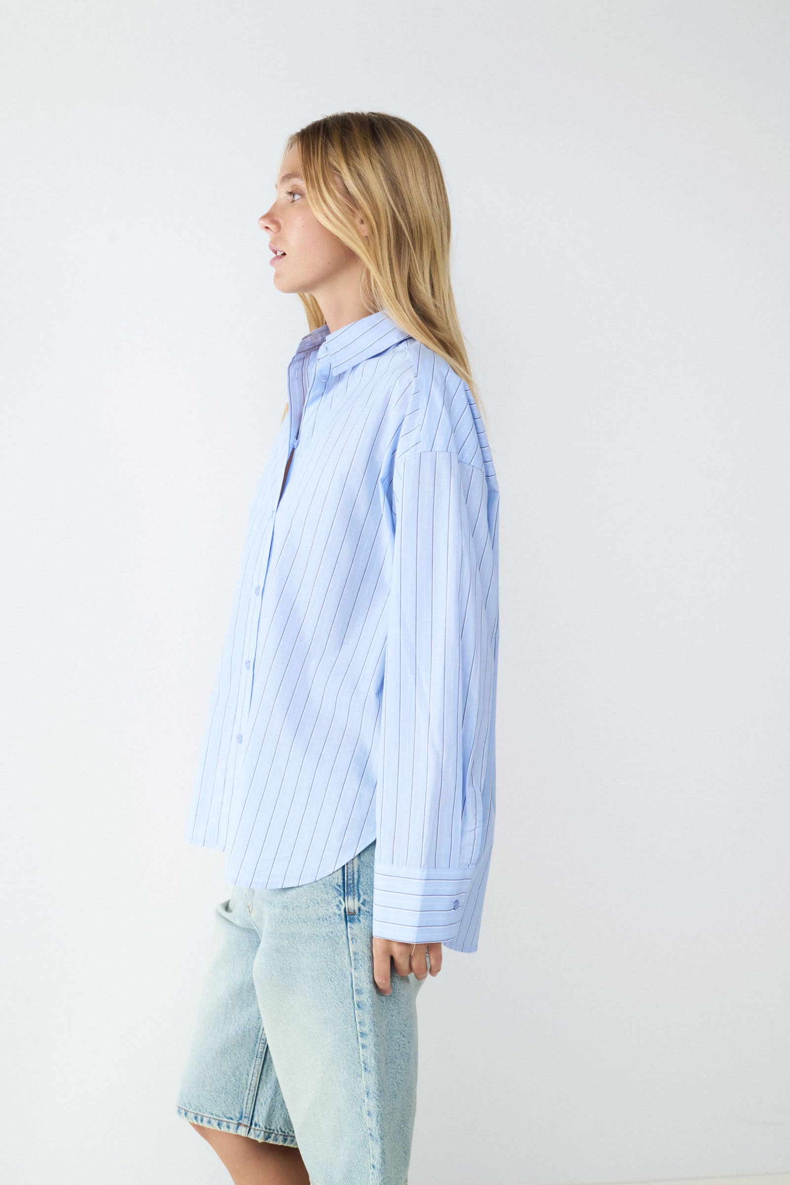 CAMISA BÁSICA POPELÍN BMK - Baby Blue