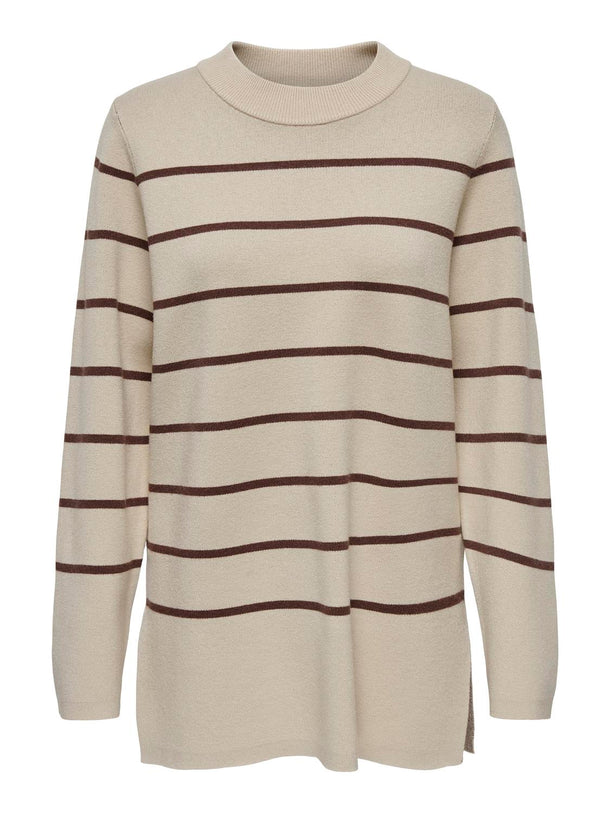 Product SWEATER MILA - Cement Stripes:CHICORY COFFEE - Image 1