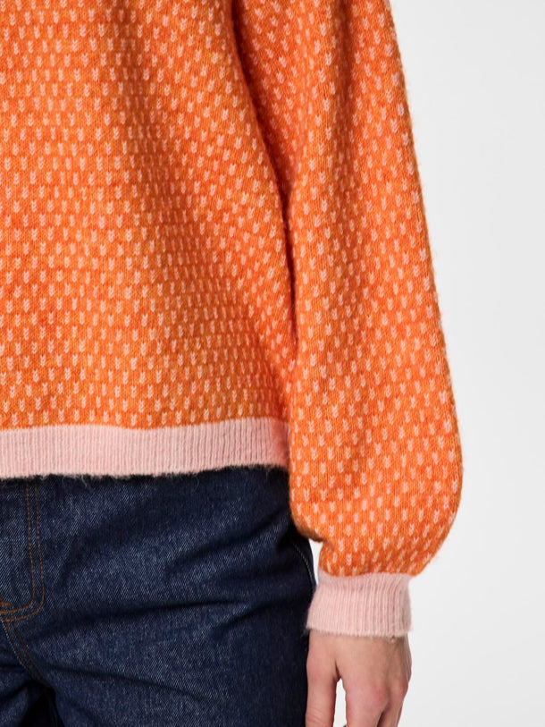 Product SWEATER DILIPPA - Roseate Spoonbill AOP:Mandarin Orange - Image 6