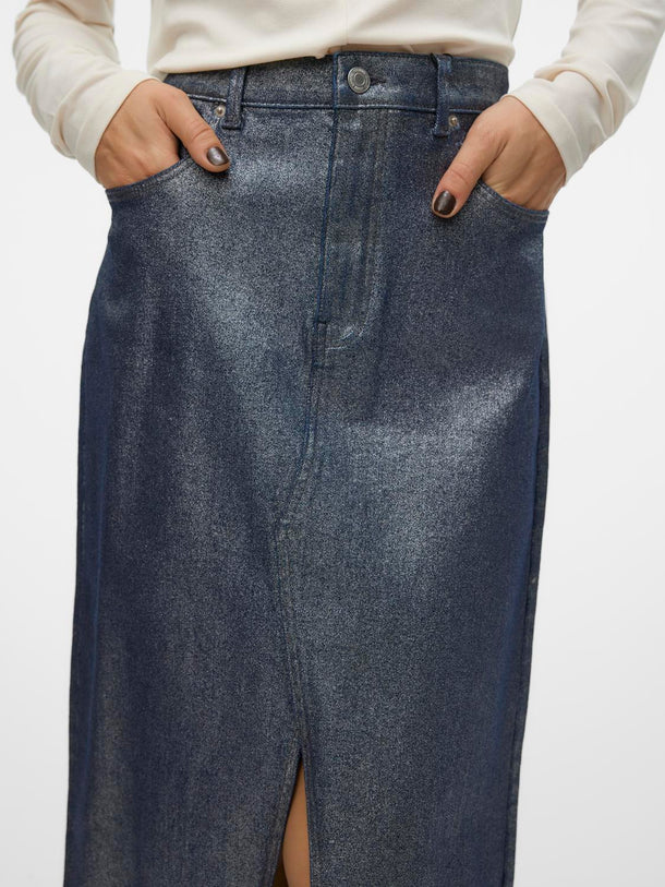 Product FALDA VERI - Medium Blue Denim Detail:SILVER COATING - Image 7