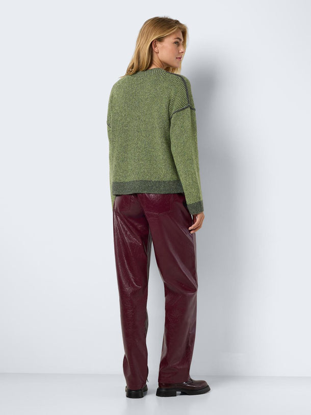 Product CARDIGAN ANDREA - Charcoal Gray Detail:Sage (Pantone 16-0421TCX) - Image 3