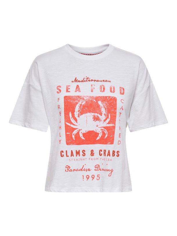 Product CAMISETA BONE-Bright White Print:Vitamin crab - Image 1