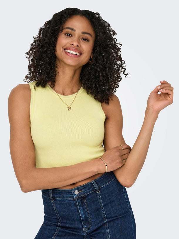 Product TOP ACANALADO CON CUELLO REDONDO ANTONIA-Wax Yellow - Image 4