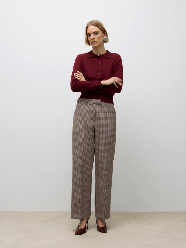 Product PANTALÓN RELAXED SASTRERO SIMMA -Beaver Fur Checks:BLACK AND ROOT BEER - Image 2