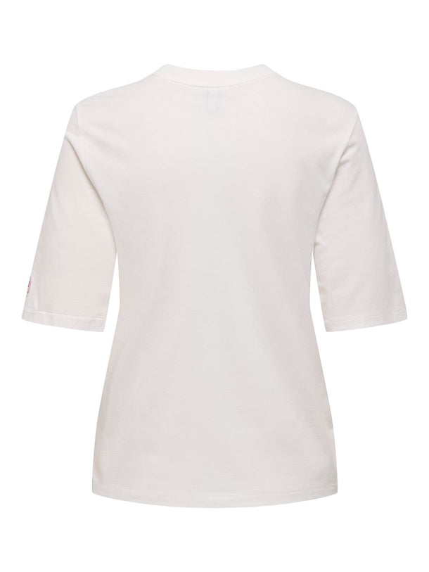 Product CAMISETA PHOEBE - Cloud Dancer Print:Pomegranate - Image 6