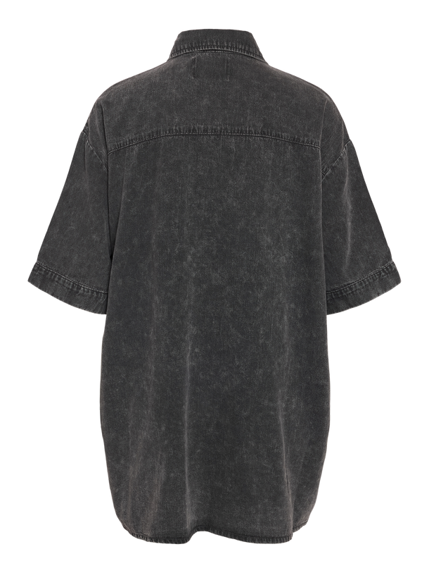 Product VESTIDO CAMISERO DENIM ACID WASH OREGON-Black Detail:WASHED - Image 5