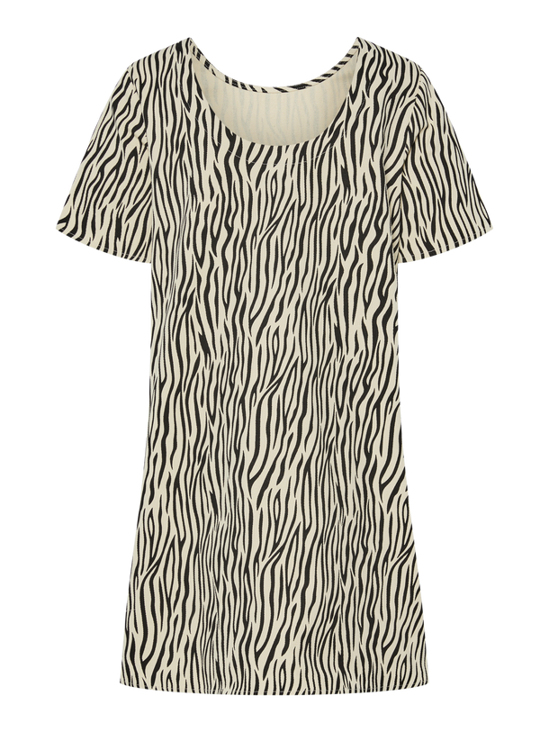 Product VESTIDO MINI ANIMAL PRINT LUA-Coconut Milk AOP:Zebra - Image 3