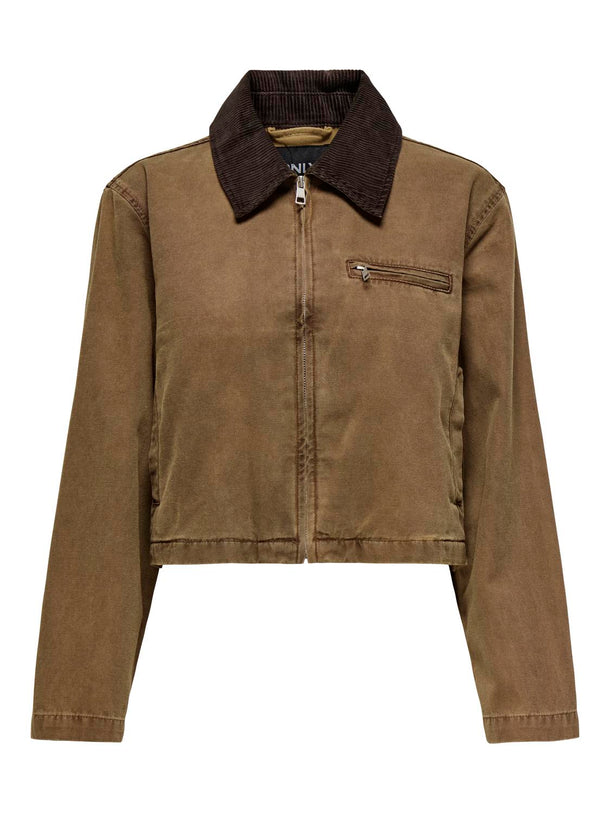 Product CHAQUETA CAVA - Bistre Detail:COLLAR CHOCOLATE TORTE - Image 1