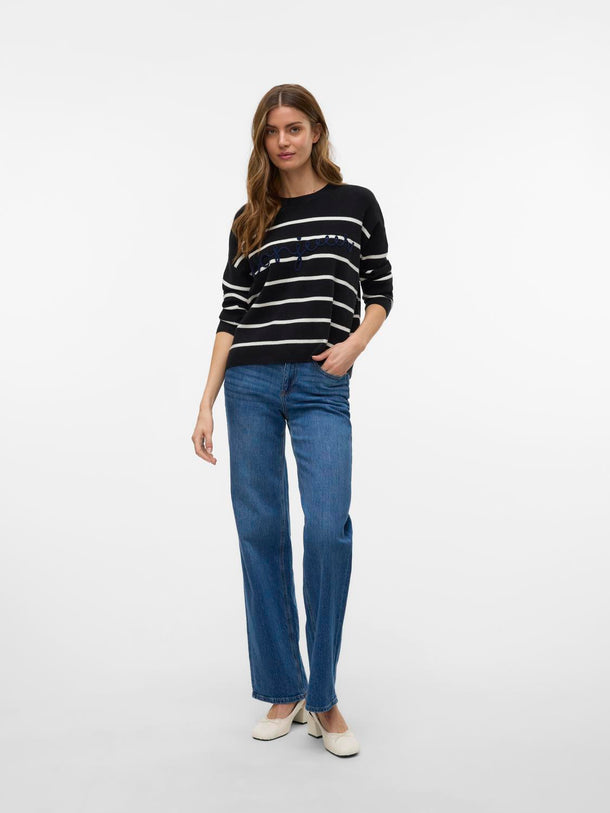 Product SWEATER BONJOUR - Black Detail:W. BIRCH STRIPES AND NAVY BLAZER EMB - Image 2
