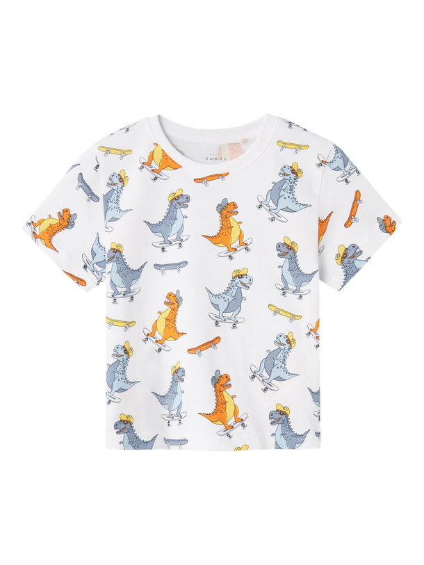 Product CAMISETA VALTHER - Bright White AOP:Dinosaur - Image 3