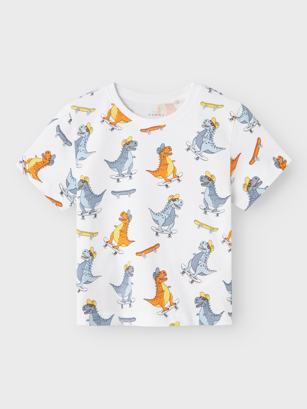 Product CAMISETA VALTHER - Bright White AOP:Dinosaur - Image 1