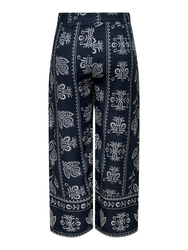 Product PANTALÓN DE LINO SOLAR-Total Eclipse AOP:CLOUD DANCER FLOWER - Image 5