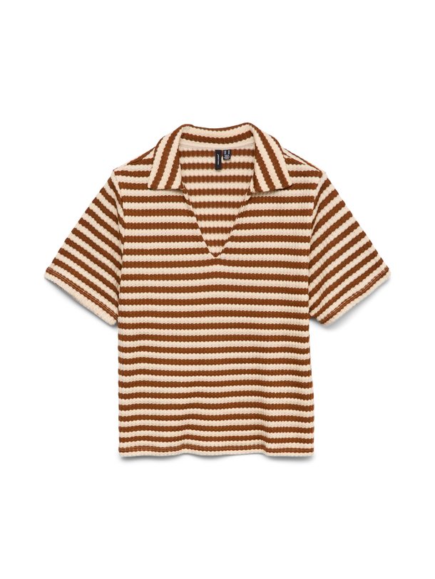 Product BLUSA RAYAS SALLY-Cloud Dancer Stripes:CHOCOLATE BROWN - Image 1