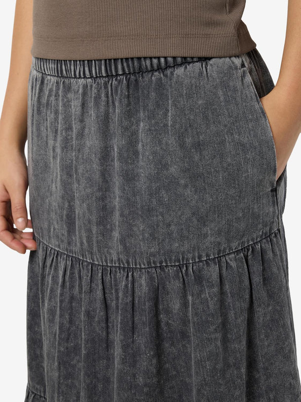 Product POLLERA MAXI DENIM ACID WASH OREGON-Black Detail:WASHED - Image 3